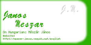 janos meszar business card