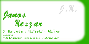 janos meszar business card